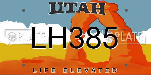 LH385 Utah License Plate