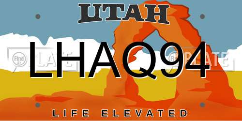 LHAQ94 Utah License Plate