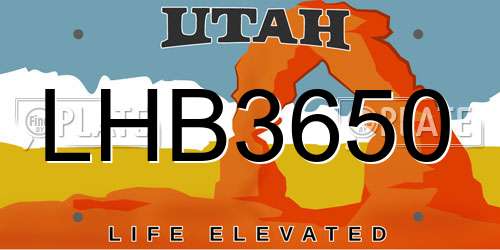 LHB3650 Utah License Plate