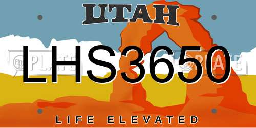 LHS3650 Utah License Plate