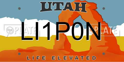 LI1P0N Utah License Plate