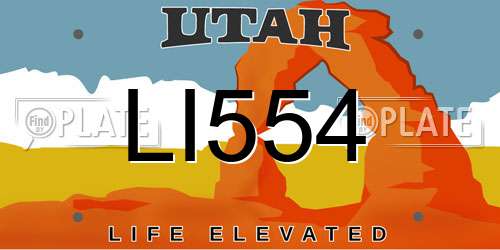 LI554 Utah License Plate