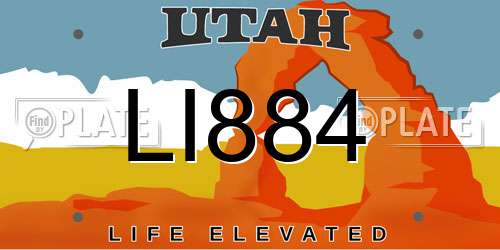 LI884 Utah License Plate