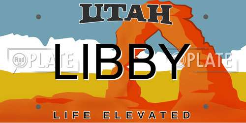 LIBBY Utah License Plate