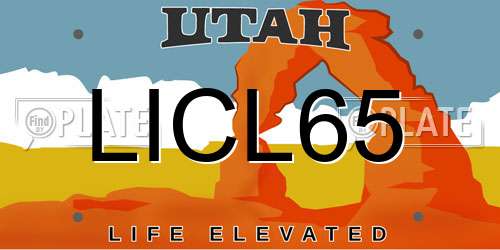 LICL65 Utah License Plate
