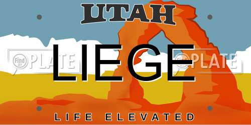 LIEGE Utah License Plate