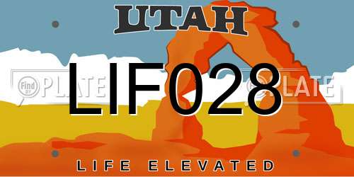 LIF028 Utah License Plate