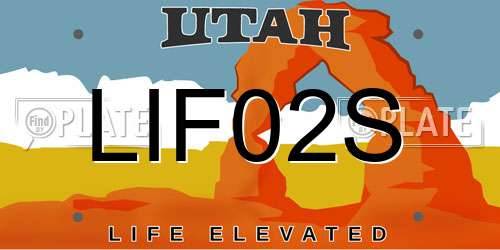 LIF02S Utah License Plate