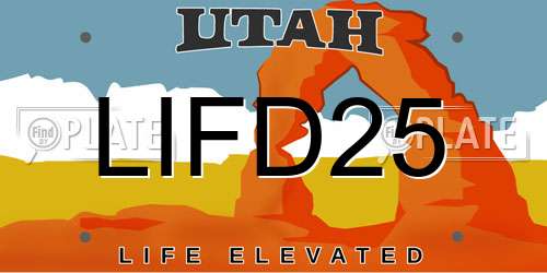 LIFD25 Utah License Plate