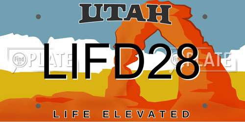 LIFD28 Utah License Plate