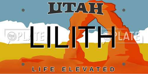 LILITH Utah License Plate