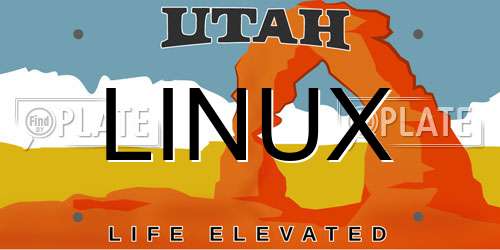 LINUX Utah License Plate