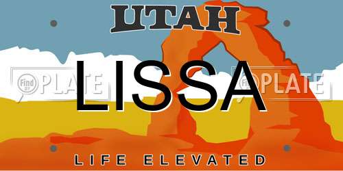 LISSA Utah License Plate