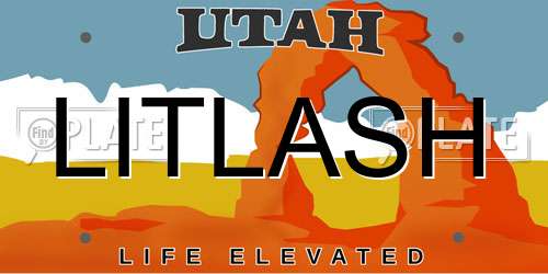 LITLASH Utah License Plate