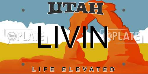LIVIN Utah License Plate