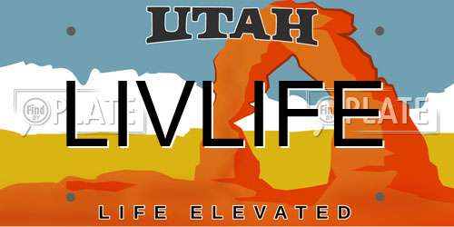 LIVLIFE Utah License Plate