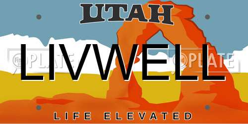 LIVWELL Utah License Plate