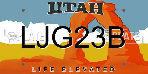 LJG23B Utah License Plate