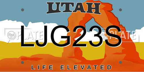 LJG23S Utah License Plate