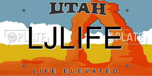 LJLIFE Utah License Plate
