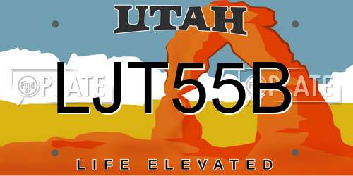 LJT55B Utah License Plate