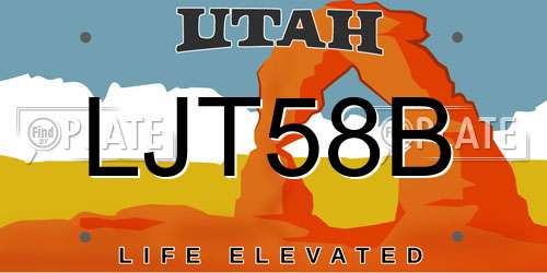 LJT58B Utah License Plate