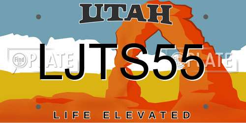 LJTS55 Utah License Plate