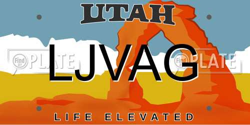 LJVAG Utah License Plate