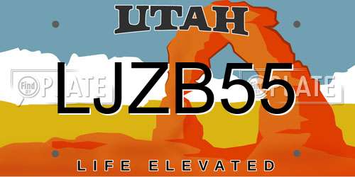 LJZB55 Utah License Plate