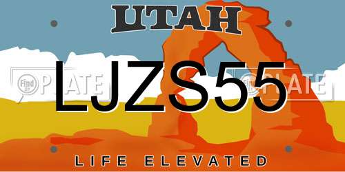 LJZS55 Utah License Plate