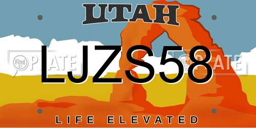 LJZS58 Utah License Plate
