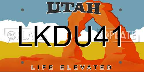 LKDU41 Utah License Plate