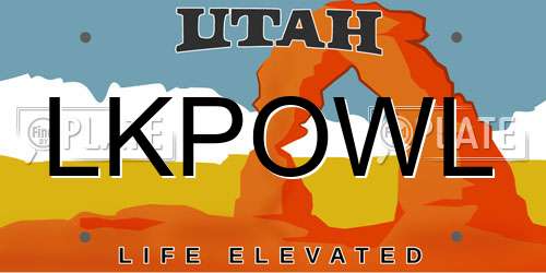LKPOWL Utah License Plate