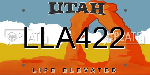 LLA422 Utah License Plate