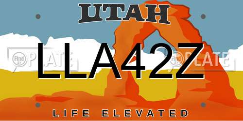 LLA42Z Utah License Plate