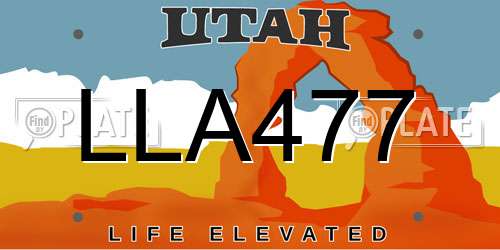 LLA477 Utah License Plate