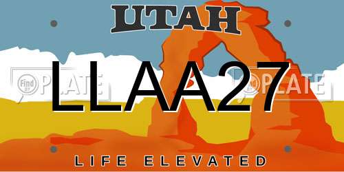 LLAA27 Utah License Plate