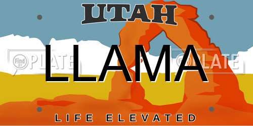 LLAMA Utah License Plate