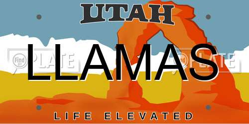 LLAMAS Utah License Plate