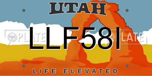 LLF58I Utah License Plate