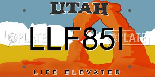 LLF85I Utah License Plate