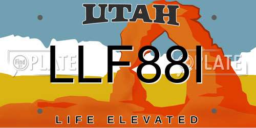 LLF88I Utah License Plate