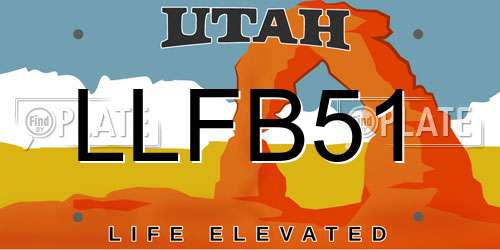 LLFB51 Utah License Plate