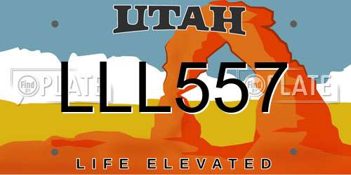 LLL557 Utah License Plate