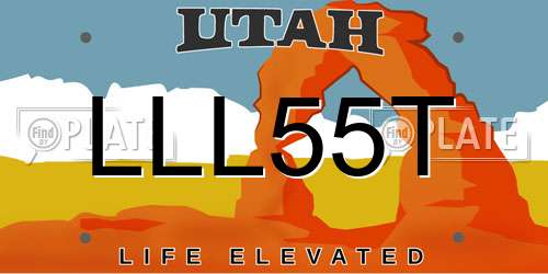 LLL55T Utah License Plate