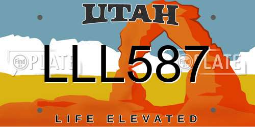 LLL587 Utah License Plate