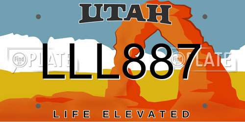 LLL887 Utah License Plate