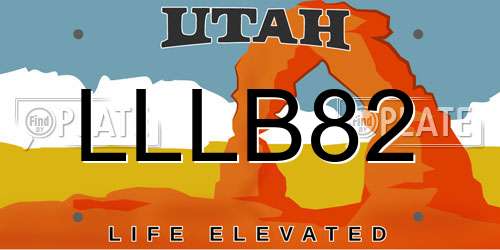 LLLB82 Utah License Plate