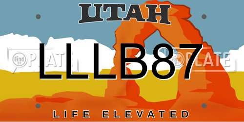 LLLB87 Utah License Plate