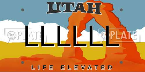 LLLLLL Utah License Plate
